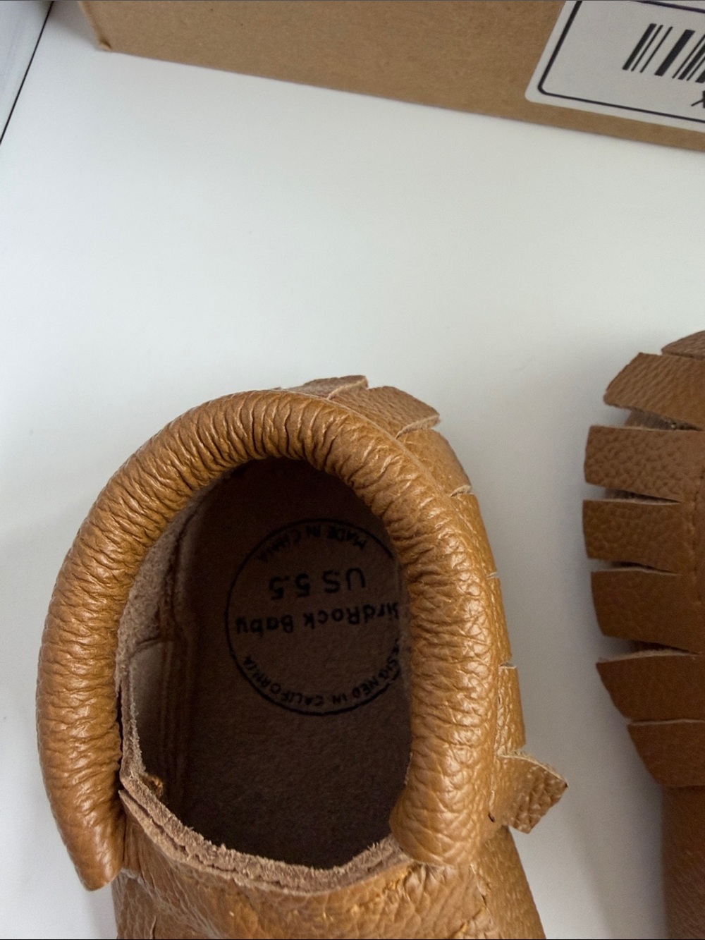Bird Rock Baby Leather Moccasins New in Box Size 5.5 - Picture 3 of 14